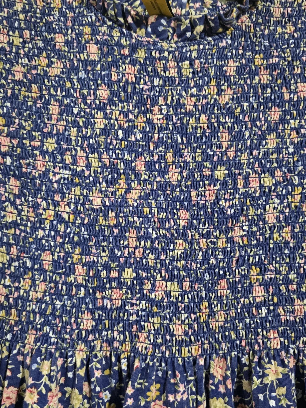 Kids Ralph Lauren Navy Floral Smocked Long-Sleeve Dress Used Size 6